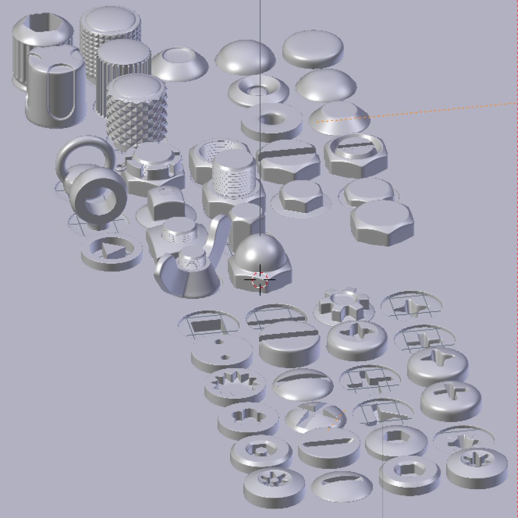 Collection of nuts, bolts, rivets, screws, knobs preview image 1